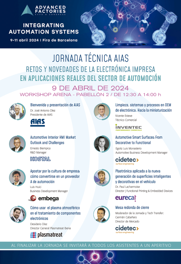 Img Jornada técnica AIAS en ADVANCED FACTORIES - Retos y novedades de la electrónica impresa en aplicaciones reales del sector de automoción 9